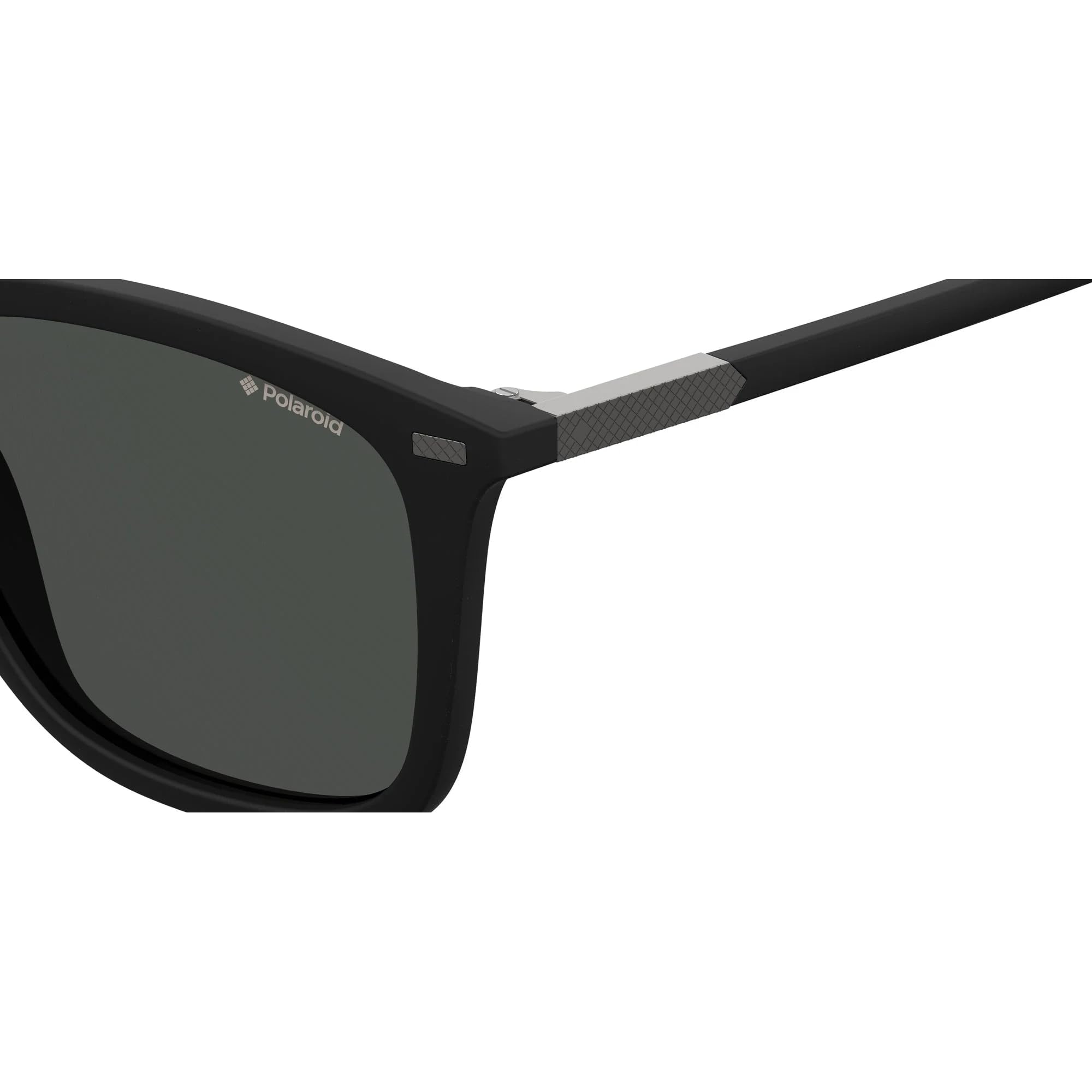 Polaroid PLD 2085/S Men's Rectangular Sunglasses - Matte Black Frame with Polarized Gray Lenses, 52mm - UV Protection for Driving, Outdoor Sports & Fashion