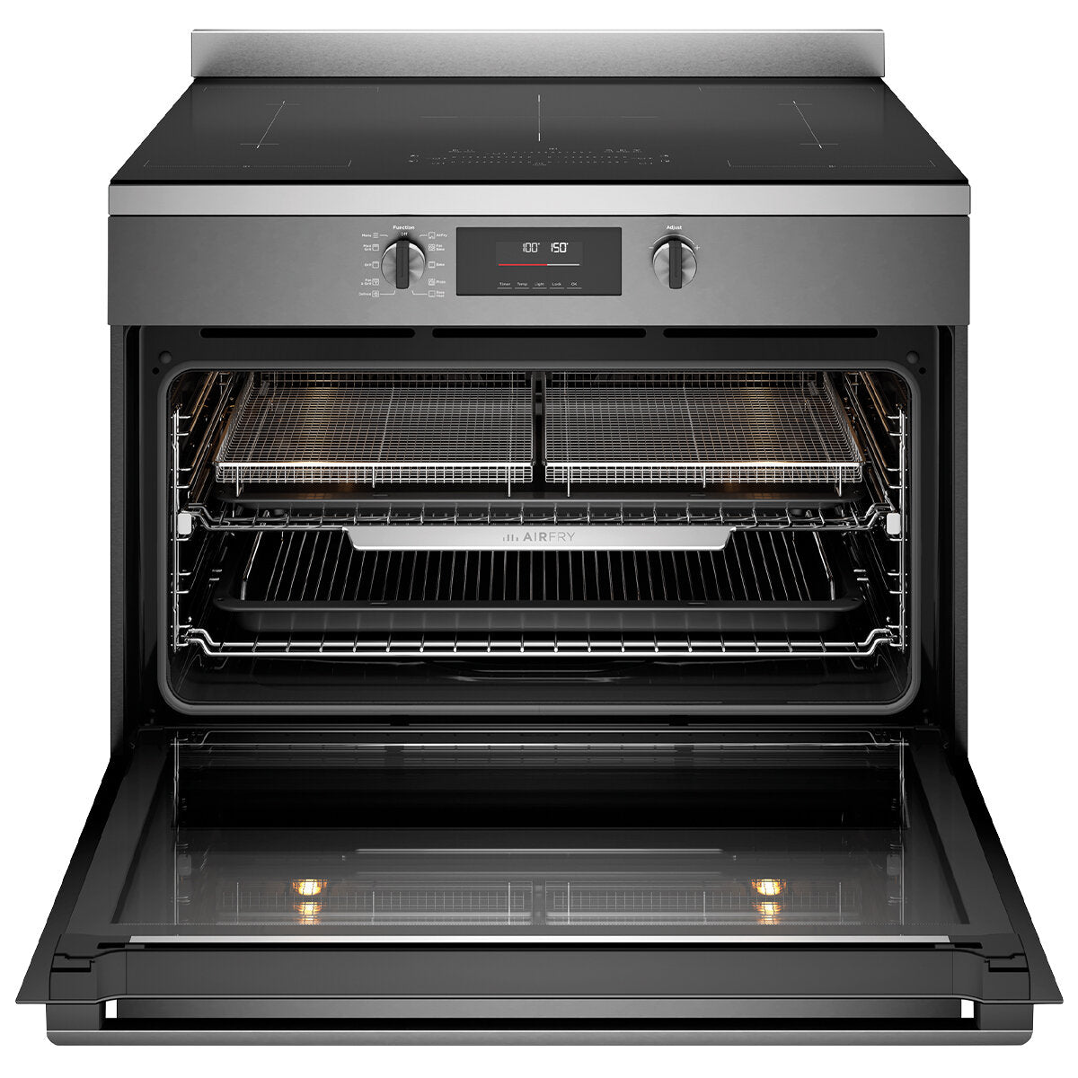 Westinghouse 90cm Electric Freestanding Oven with Induction Cooktop - Dark Stainless Steel WFE9756DD | Professional Kitchen Appliance for Baking, Roasting & Cooking | Perfect for Home Chefs & Modern Kitchens