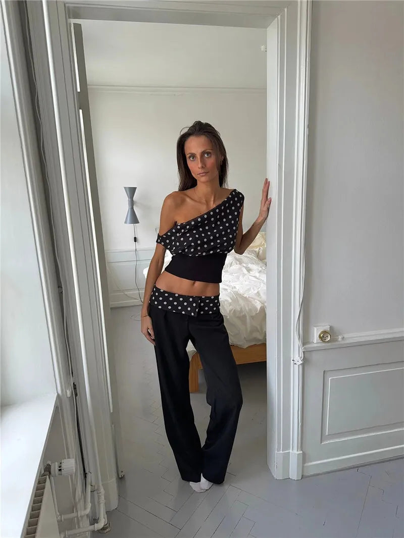 Women's Backless Polka Dot Crop Top - Summer Fashion Sleeveless Tank Top for Casual Wear, Beach Outfits & Night Out