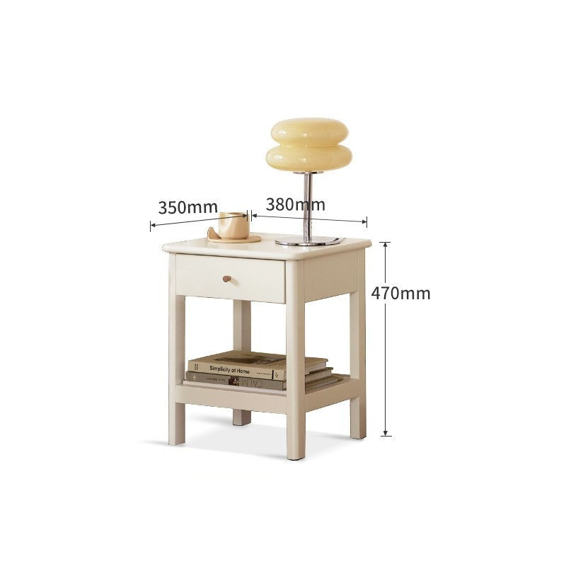 Solid Pine Wood Single Drawer Nightstand - Sturdy Bedside Table for Bedroom, Living Room, or Office - Perfect for Storage & Decor