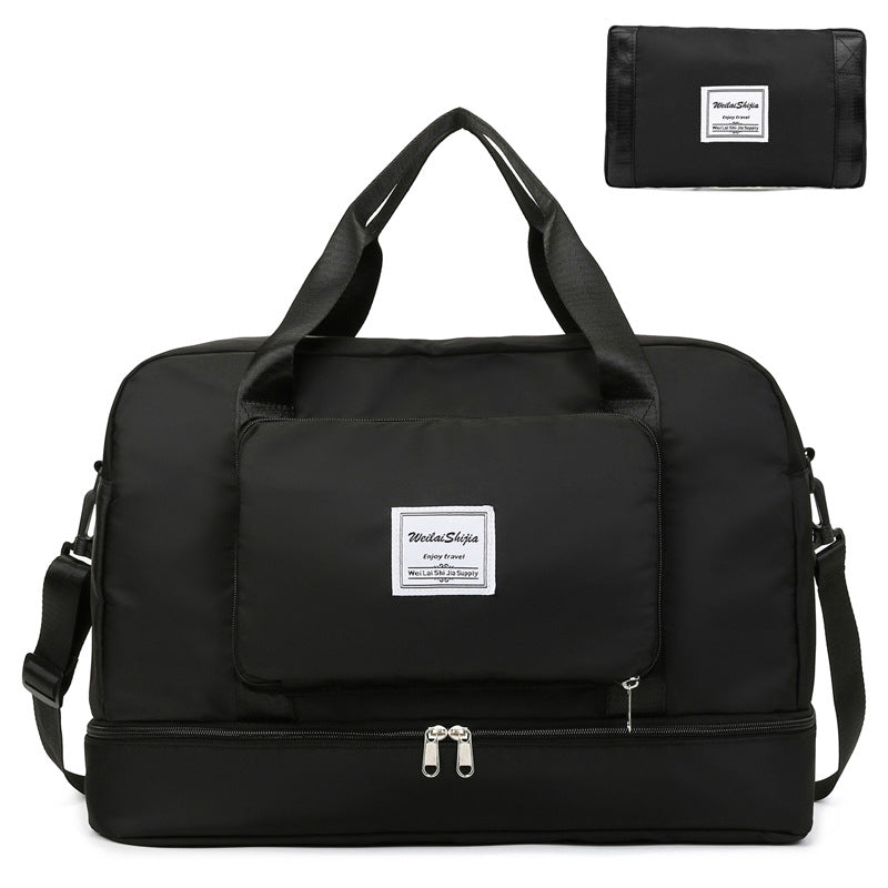 Foldable Travel Duffel Bag for Women - Lightweight Sports Gym Tote with Shoulder Strap - Perfect for Workout, Yoga, Beach & Weekend Getaways