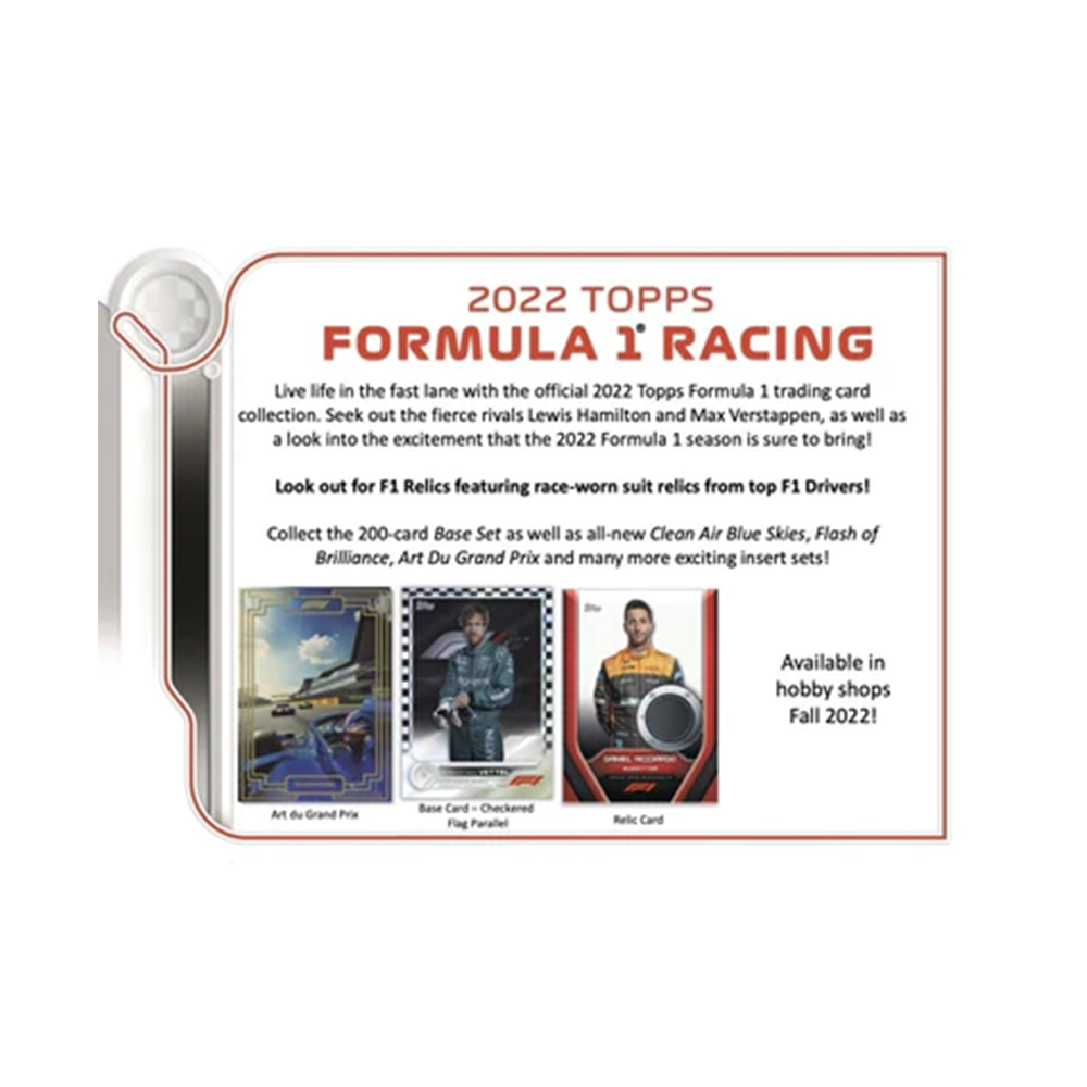 2022 Topps Formula 1 F1 Racing Hobby Box - 24 Packs with Exclusive Cards for Collectors & Fans - Perfect for Sports Memorabilia Collections & Race Day Gifts