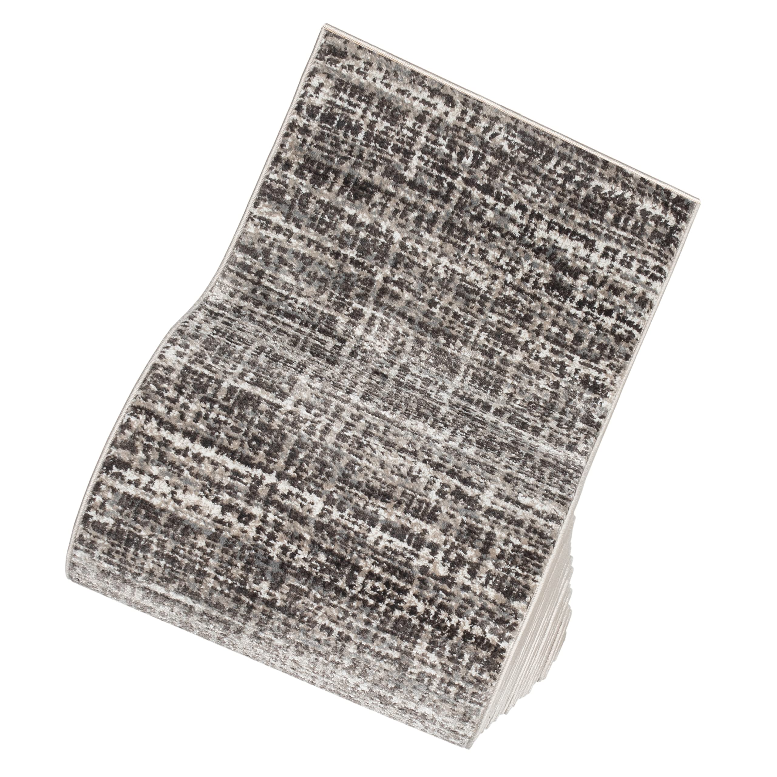 Custom Size Well Woven Szera Grey & Golden Rust Abstract Geometric Runner Rug - 31