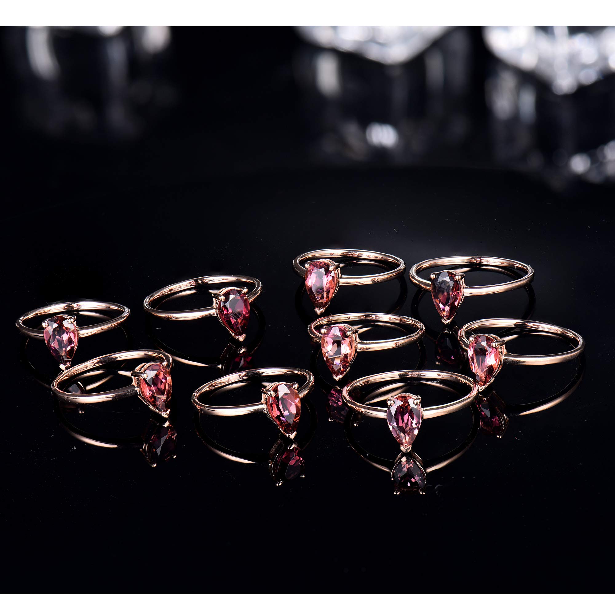 Vintage 14K Rose Gold Natural Diamond & Pink Tourmaline Ring for Women - Elegant Jewelry Gift for Anniversary, Engagement, Valentine's Day