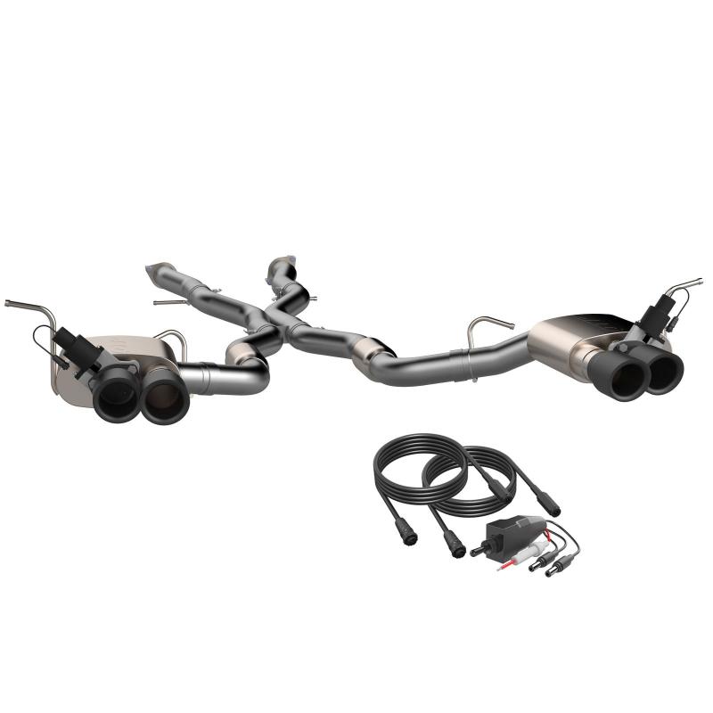 2018-2022 Jeep Grand Cherokee Trackhawk QTP Screamer Cat-Back Exhaust System with Black Tips - High Performance Upgrade for Off-Road & Street Racing