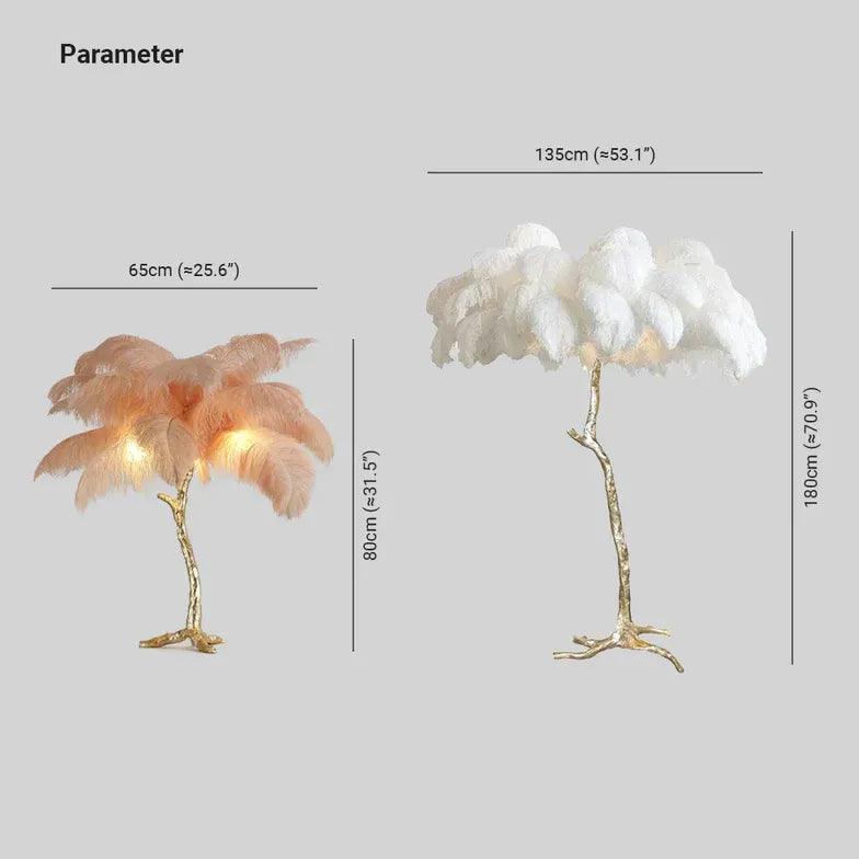 Elegant White Feather Tree Design Table Lamp - Modern Decorative Lighting for Bedroom, Living Room & Office