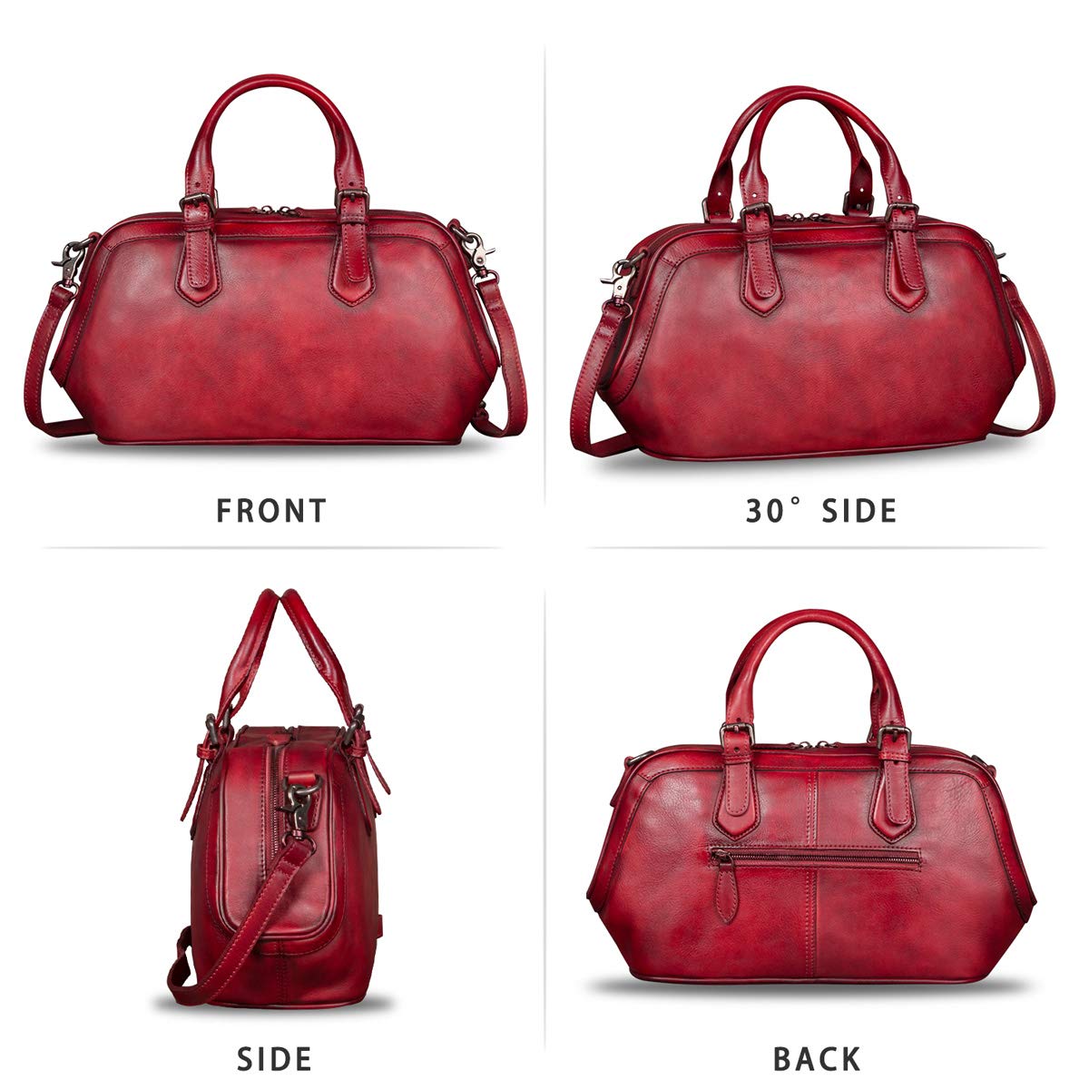 Genuine Leather Handbag for Women - Top Handle Satchel Purse with Adjustable Shoulder Strap | Fashionable & Handmade Leather Bag for Work, Travel & Everyday Use