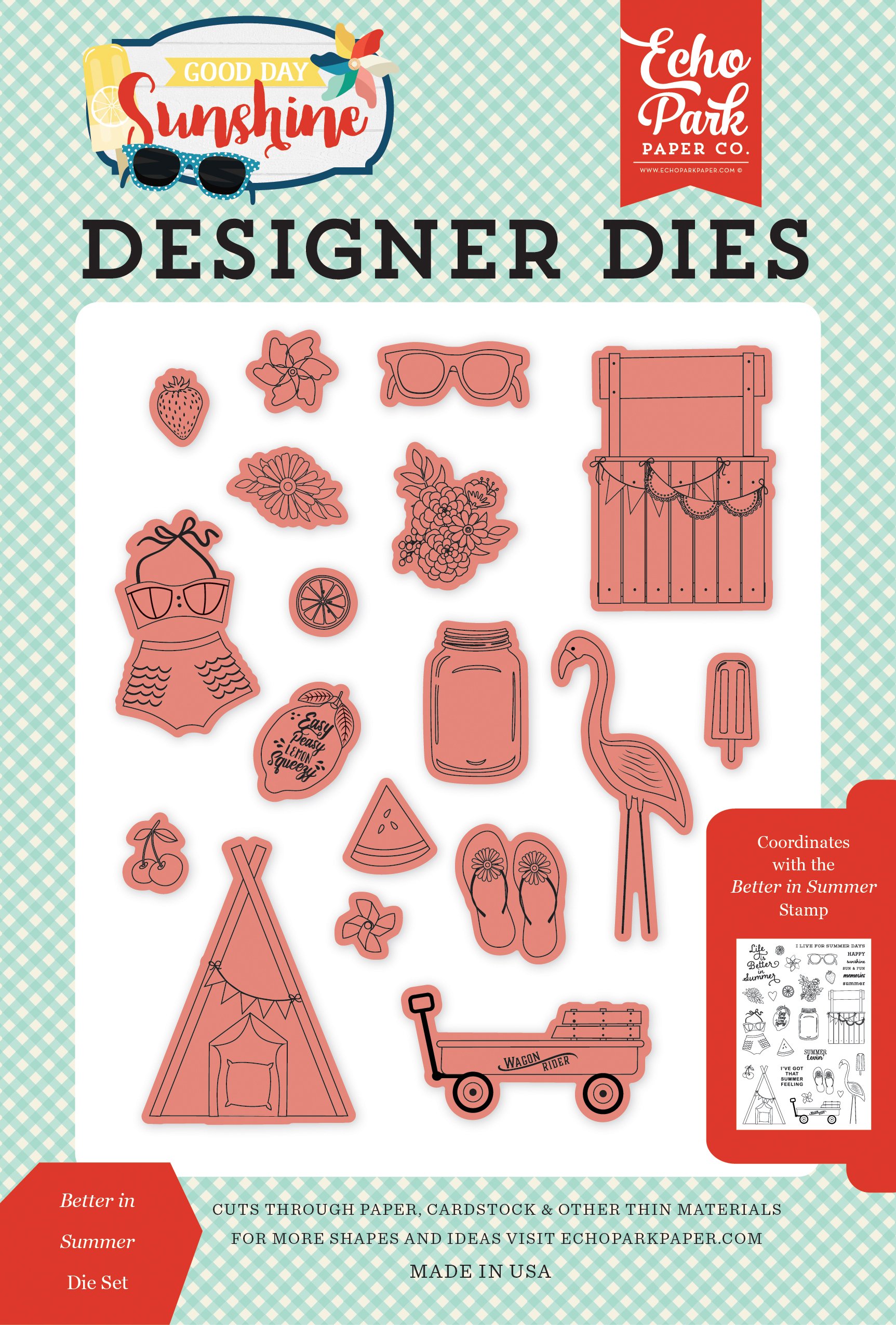 Echo Park Paper Company Better in Summer Die Set - Scrapbooking & Card Making Die Cuts for DIY Craft Projects