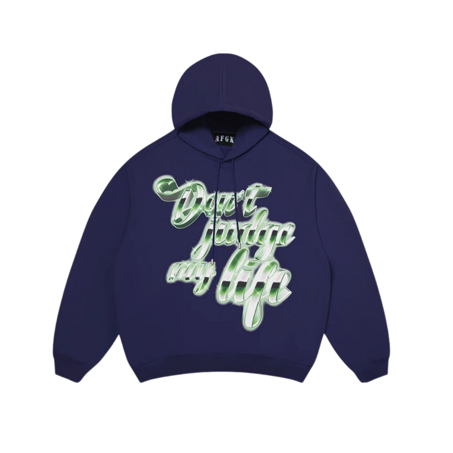 Stylish Shiny Wine Glass Hoodie for Kids - Navy Green | Trendy Graphic Pullover for Casual Wear & Family Gatherings