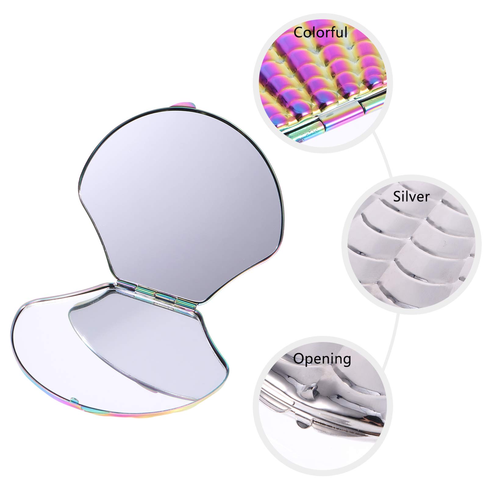 2-Pack Portable Folding Compact Makeup Mirror - Travel Handbag Cosmetic Mirror for Women, Small Pocket Mirror with PU Leather Case - Perfect for Travel, Home, and Office Use