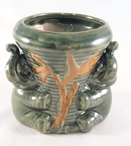 Lucky Bamboo Elephant Ceramic Vase - Handcrafted Unique Home Decor for Feng Shui | Perfect for Office Desk, Living Room & Gift Giving