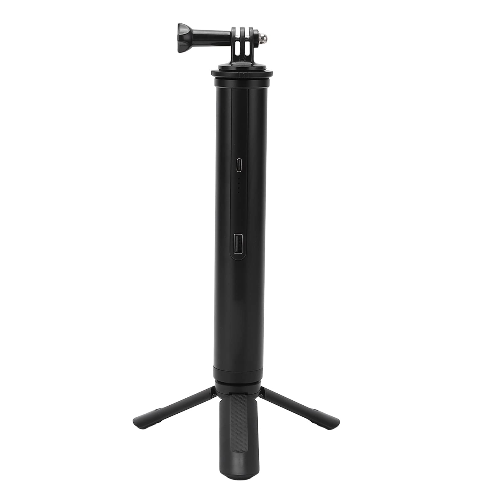 Portable Mini Telescopic Selfie Stick Tripod with 4800mAh Power Bank - Lightweight Aluminum Alloy Hand Grip Monopod for DJI Action 2, GoPro Hero 8/9/10, Insta360 ONE X2 & Smartphones - Perfect for Vlogging, Travel & Outdoor Adventures