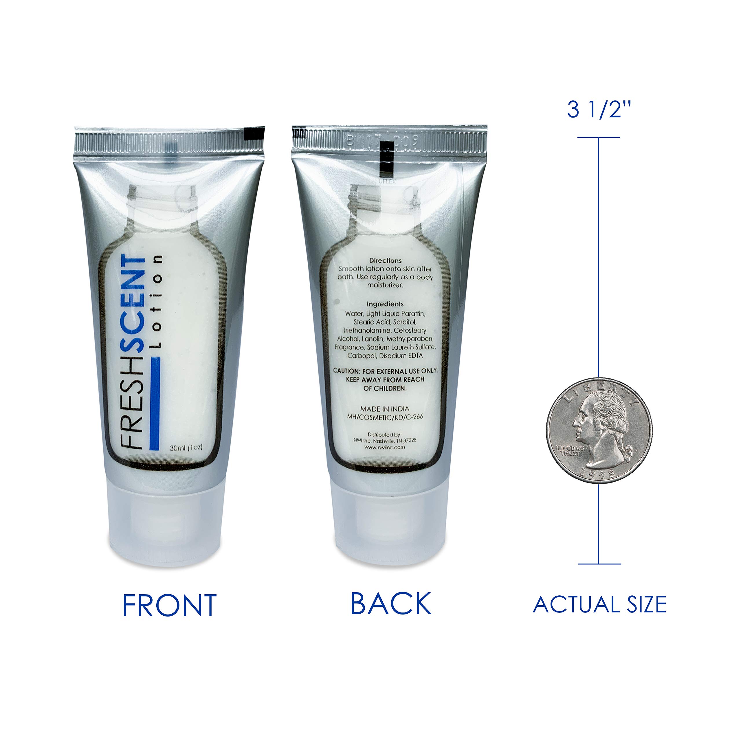 Freshscent Lotion 1oz (200 Pack) - Travel Size Bulk Toiletries for Hotels & Hospitality Industry | Mini Moisturizer for Guest Amenities, Spa, Airlines & Hospitality Kits