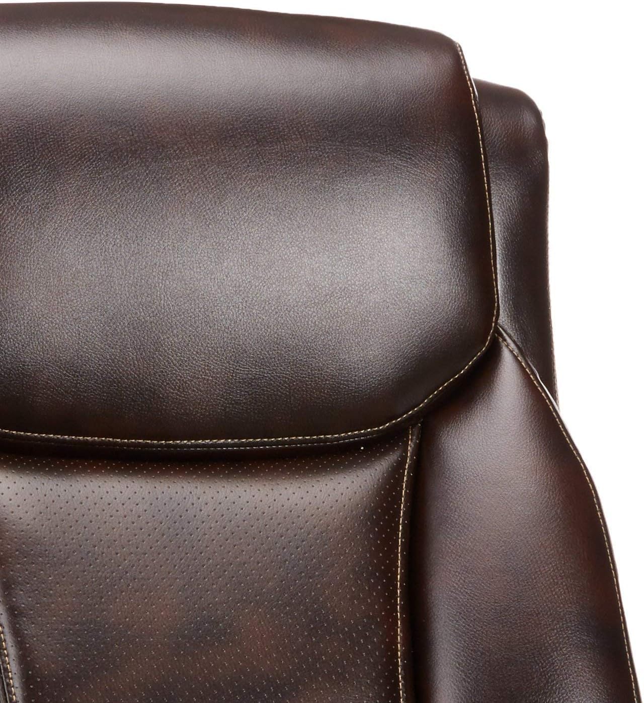 Amazon Basics Big & Tall Executive Office Desk Chair with Lumbar Support - Adjustable Height & 350 Lb Capacity - Black Pewter Finish (28.5