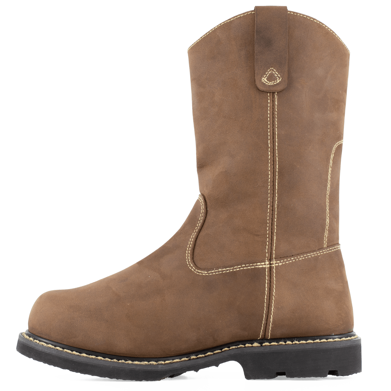 Groundbreaker Composite Toe 11 Inch Waterproof Work Boots with Met Guard - Pull On Safety Shoes for Men, Brown | Ideal for Construction, Warehouse & Industrial Work