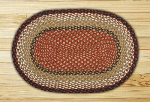 Earth Rugs Oval Area Rug 2' x 6' Burgundy Mustard - Soft Non-Slip Living Room Runner for Bedroom, Hallway & Office Decor