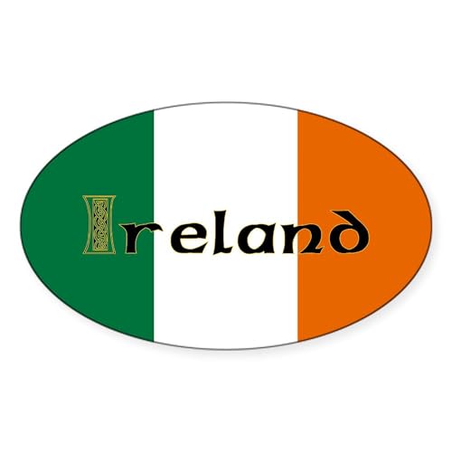 White - Irish Flag / Eire Oval Sticker