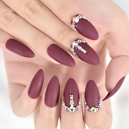 Dark Red with 3D Rhinestone