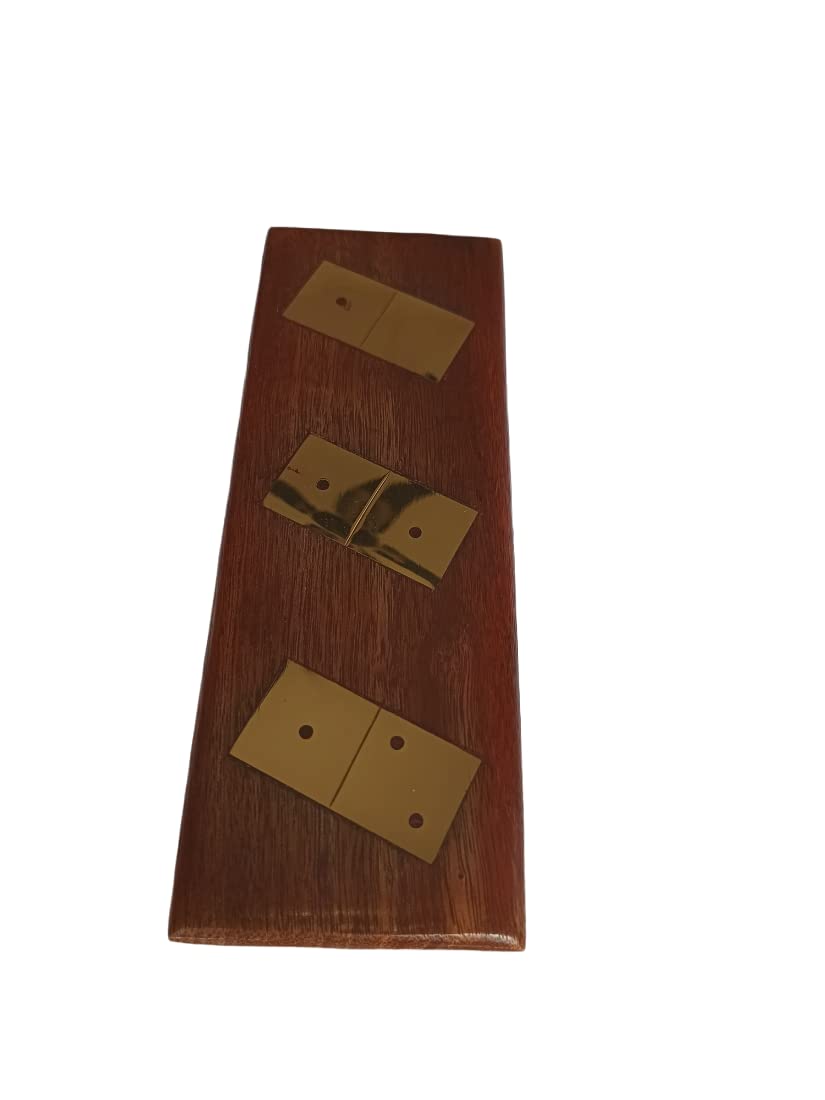 Premium Wooden Domino Game Set with Brass Inlays - Classic Dominoes for Adults & Family Game Night - Perfect for Time Management, Strategy Games, and Social Gatherings