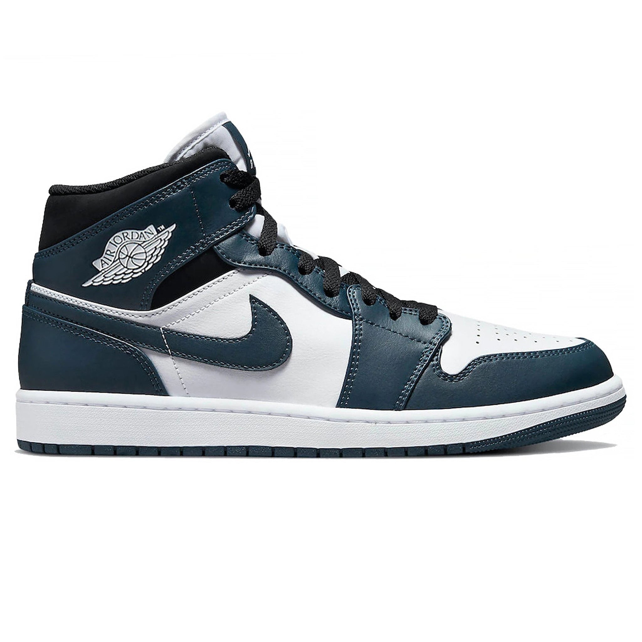 Air Jordan 1 Mid Dark Teal Basketball Shoes for Men - Retro High-Top Sneakers with Cushioned Comfort - Perfect for Streetwear, Casual Outfits & Basketball Games