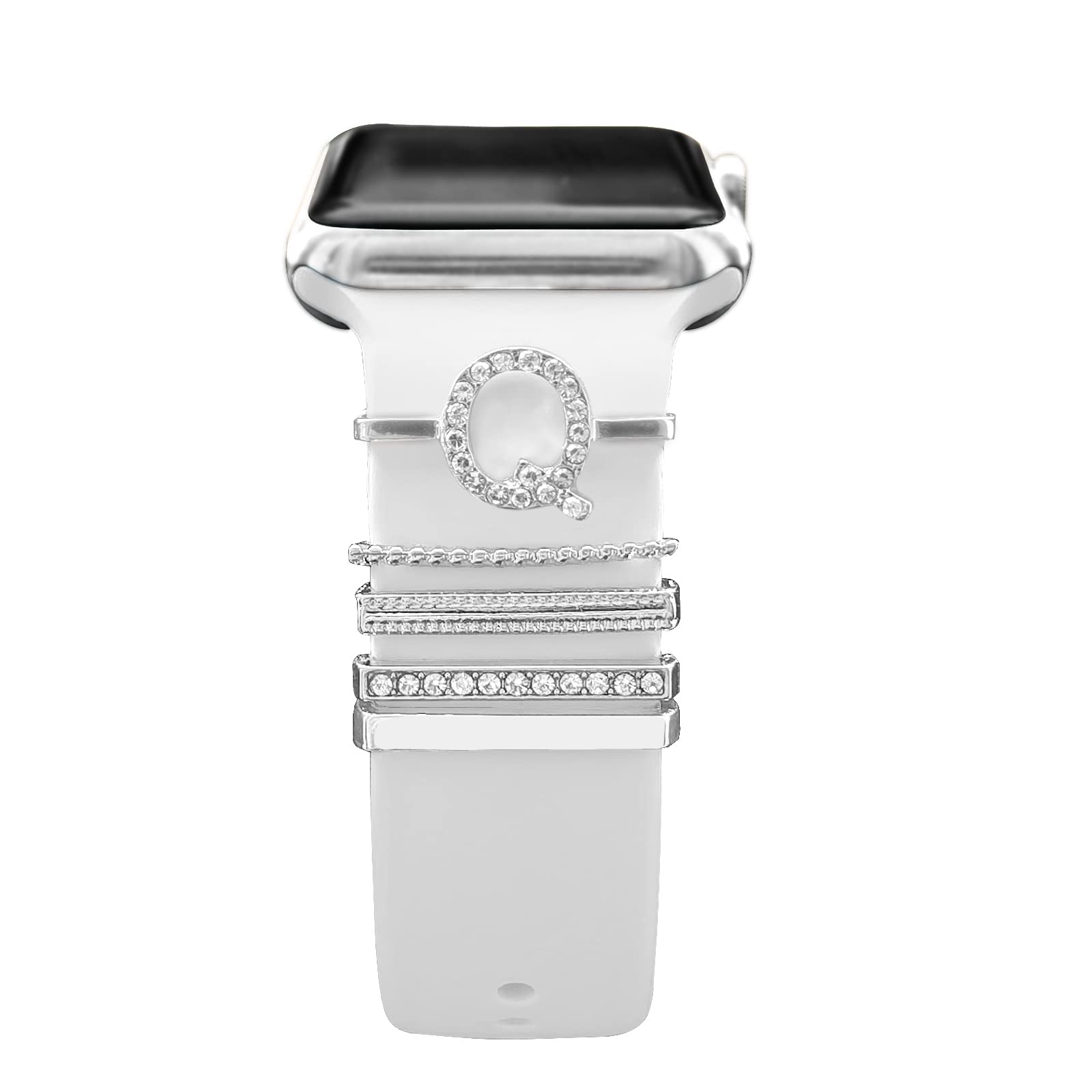 Apple Watch Charms for Women - Decorative Metal Ring Loops & Sparkling Jewelry Accessories for iWatch Series 10/9/8/7/6/5/4/3/SE - Compatible with 38mm/40mm/41mm/42mm/44mm/45mm/46mm Bands - Perfect for Workouts, Office Wear & Fashion Accessorizing