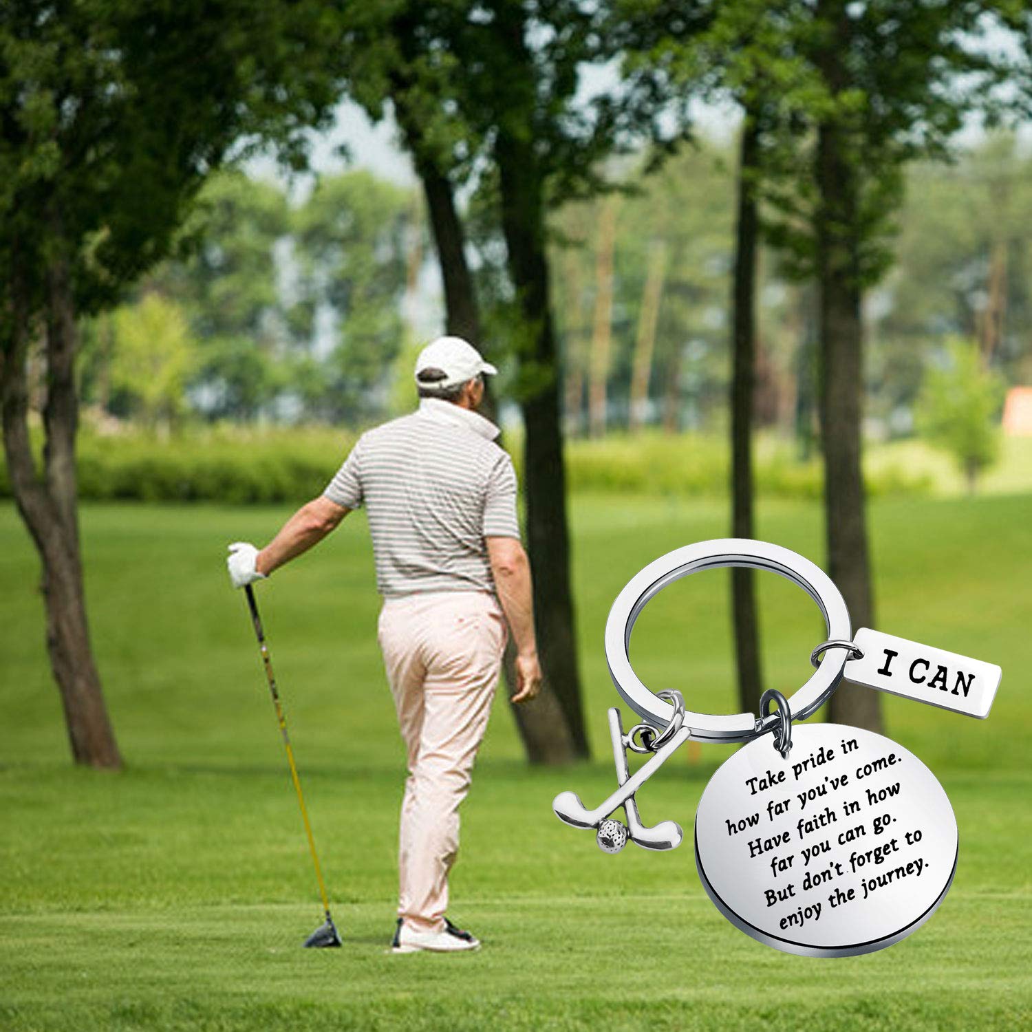 FUSTMW Golf Keychain - Inspirational Golf Gift for Golfers, Golf Team & Club Members - Perfect for Tournaments, Awards & Player Appreciation