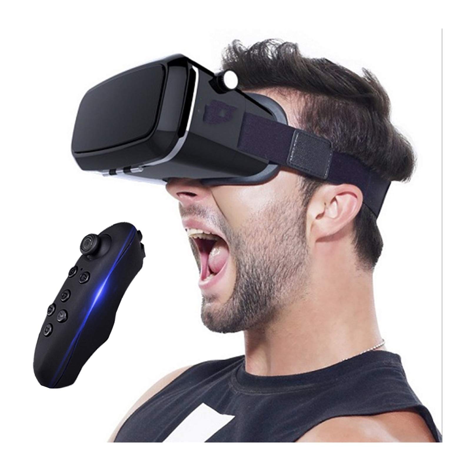 JYMENLING VR Headset - 3D Virtual Reality Goggles for iPhone & Android | Immersive Gaming & Movie Experience | All-in-One VR Glasses for Mobile Games, Videos (Black) - Perfect for Home Entertainment & Travel