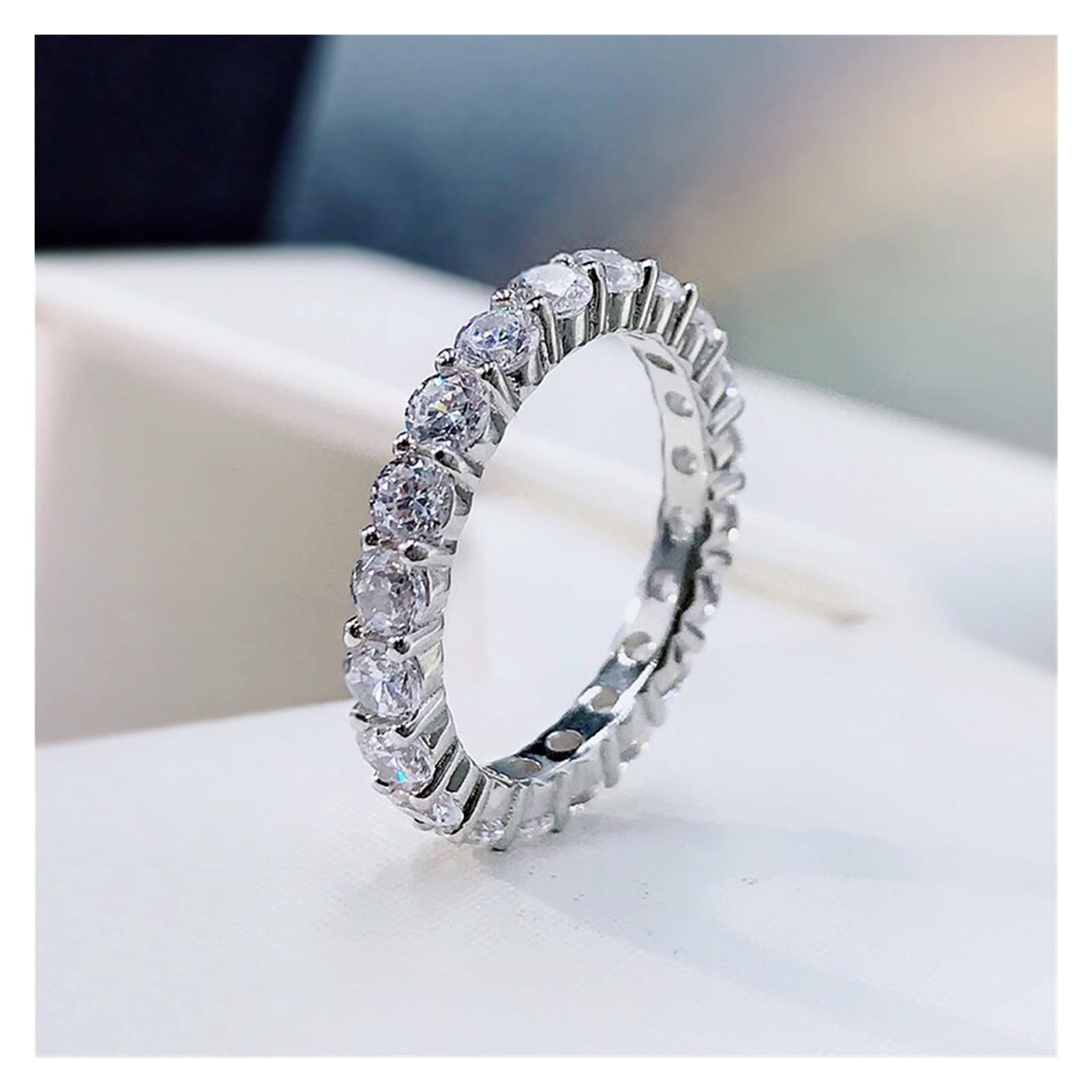 925 Sterling Silver Moissanite Wedding Band for Women & Men - Romantic Couple Rings, Fine Jewelry Gift (Gem Color: with Bracket Plate, Size: Green) - Perfect for Anniversaries, Engagements & Special Occasions