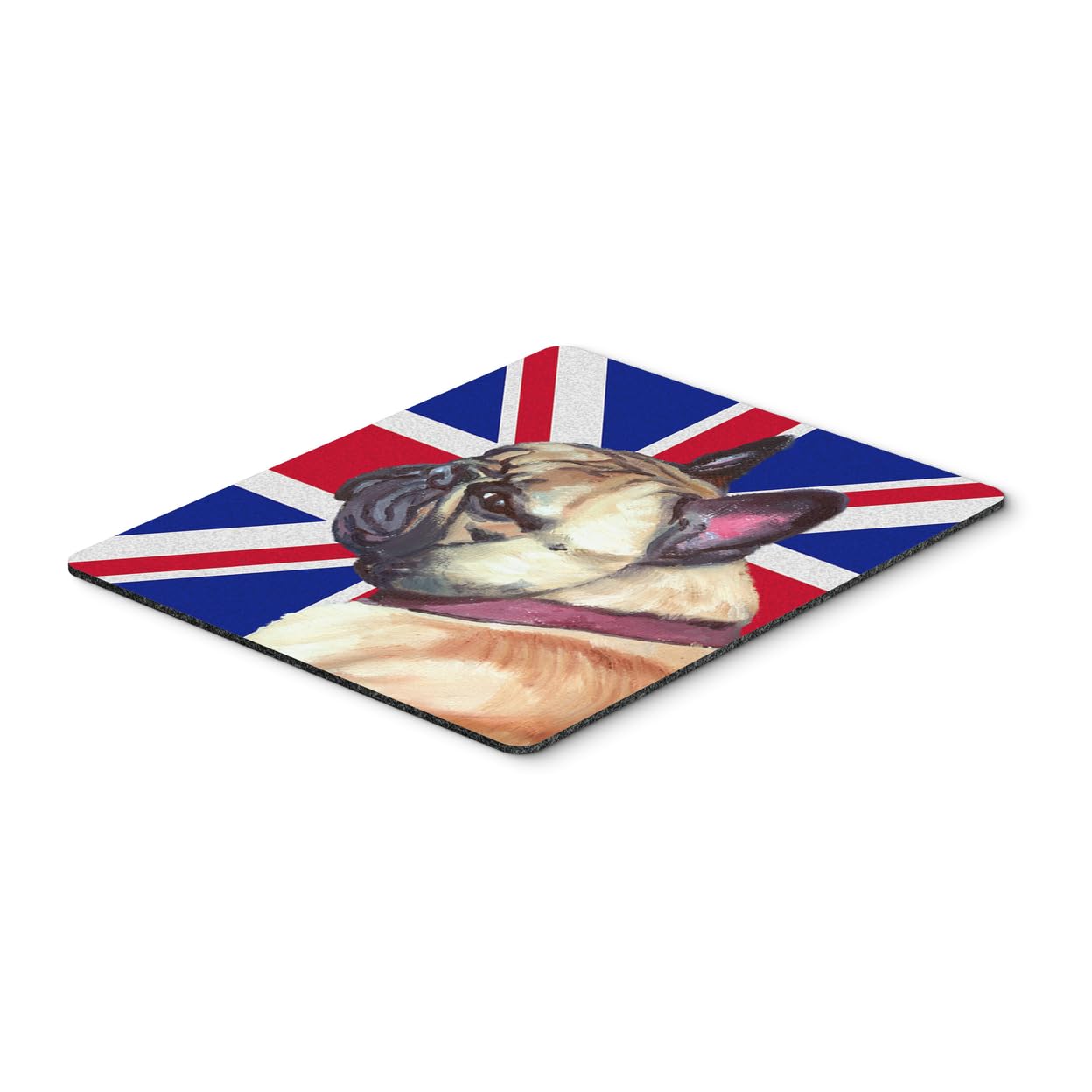 Caroline's Treasures French Bulldog Mouse Pad with Union Jack Flag - Non-Slip Large Desk Mat for Computer, Laptop, Gaming & Office Use | Washable Hot Pad & Trivet for Home Decor