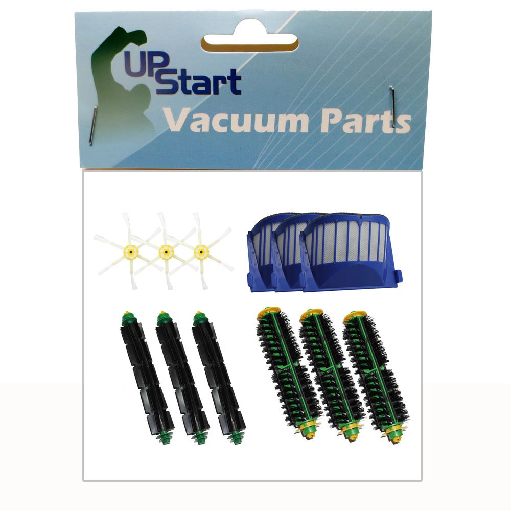 Roomba 551 Replacement Parts Kit - 3 AeroVac Filters, 3 Bristle Brushes, 3 Flexible Beater Brushes & 3 6-Arm Side Brushes - Compatible with iRobot Roomba 551 Vacuum Cleaner - Perfect for Home Cleaning & Maintenance