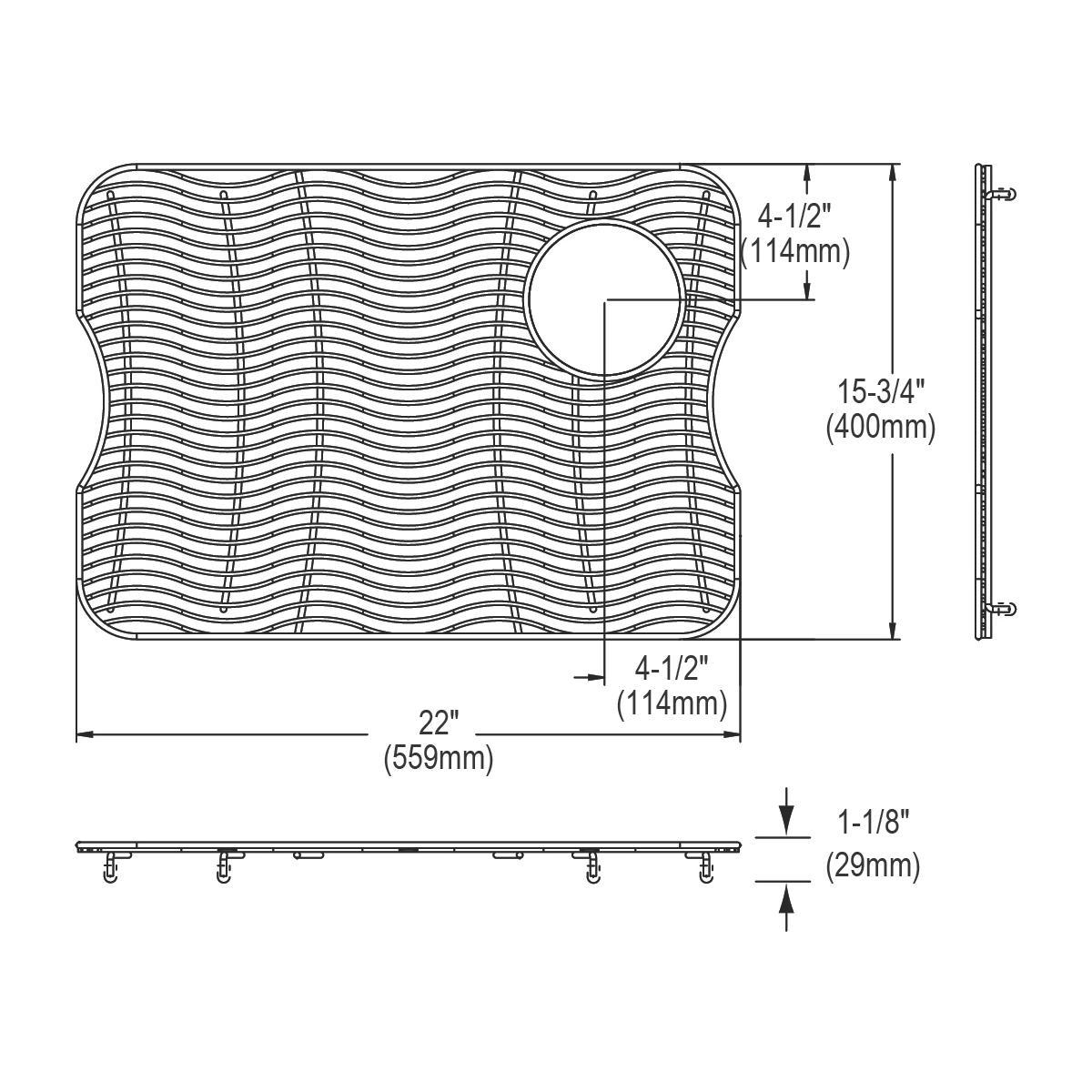 Elkay 22x15.75x1.125 Inch Stainless Steel Bottom Grid - Durable Sink Grid for Kitchen & Commercial Use, Perfect for Protecting Sinks from Scratches