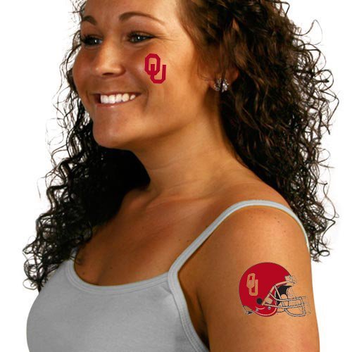 WinCraft NCAA University of Oklahoma Temporary Tattoos - OU Sooners Team Spirit Body Art for Game Day, Tailgating & Fan Events