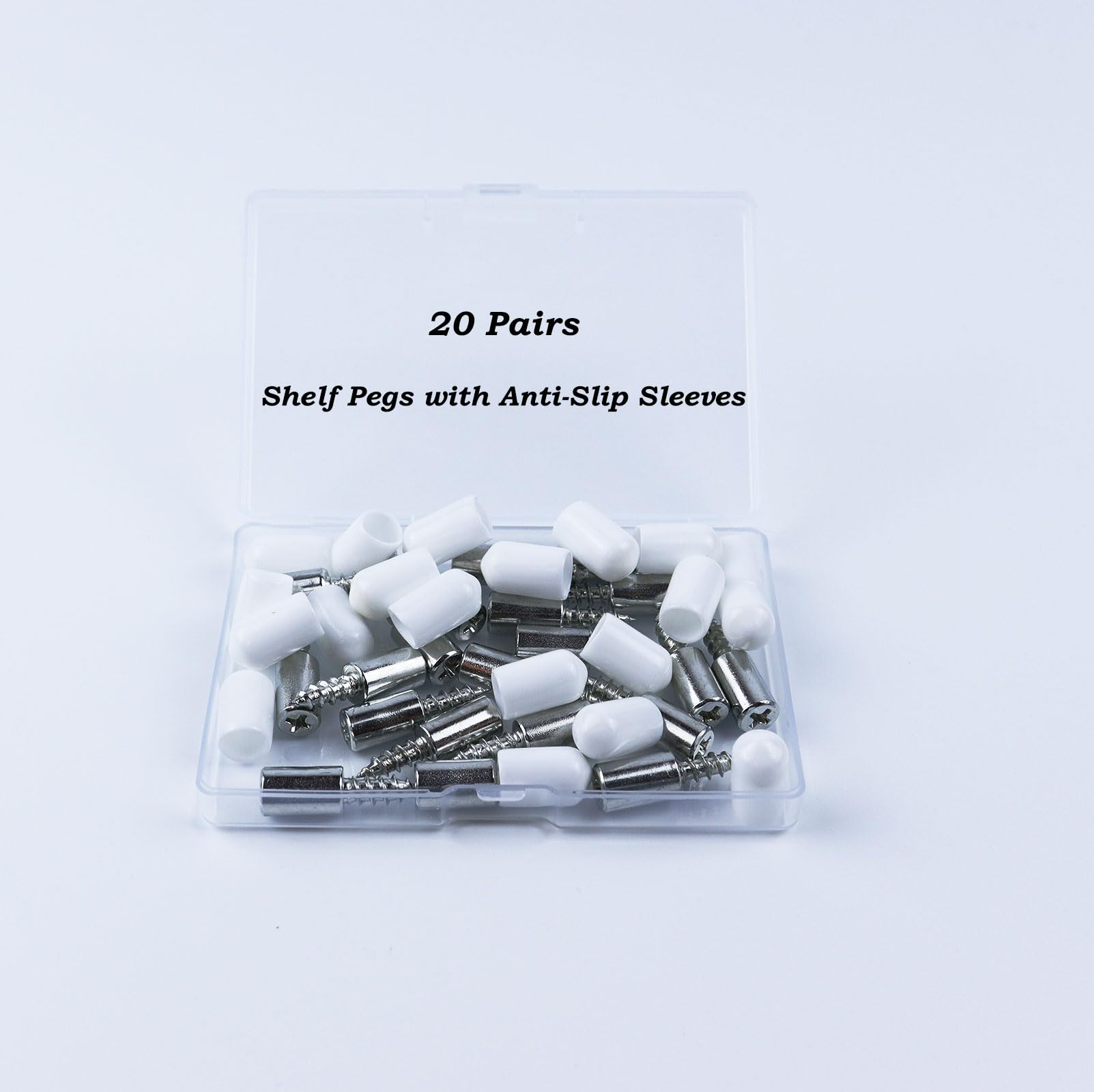 Anti-Slip Shelf Support Pegs with Silicone Sleeves - Durable Shelf Pins for Kitchen Cabinets, Cupboards, Bookcases, Closets & Glass Display Cases - Perfect for Organizing and Securing Shelves in Home & Office