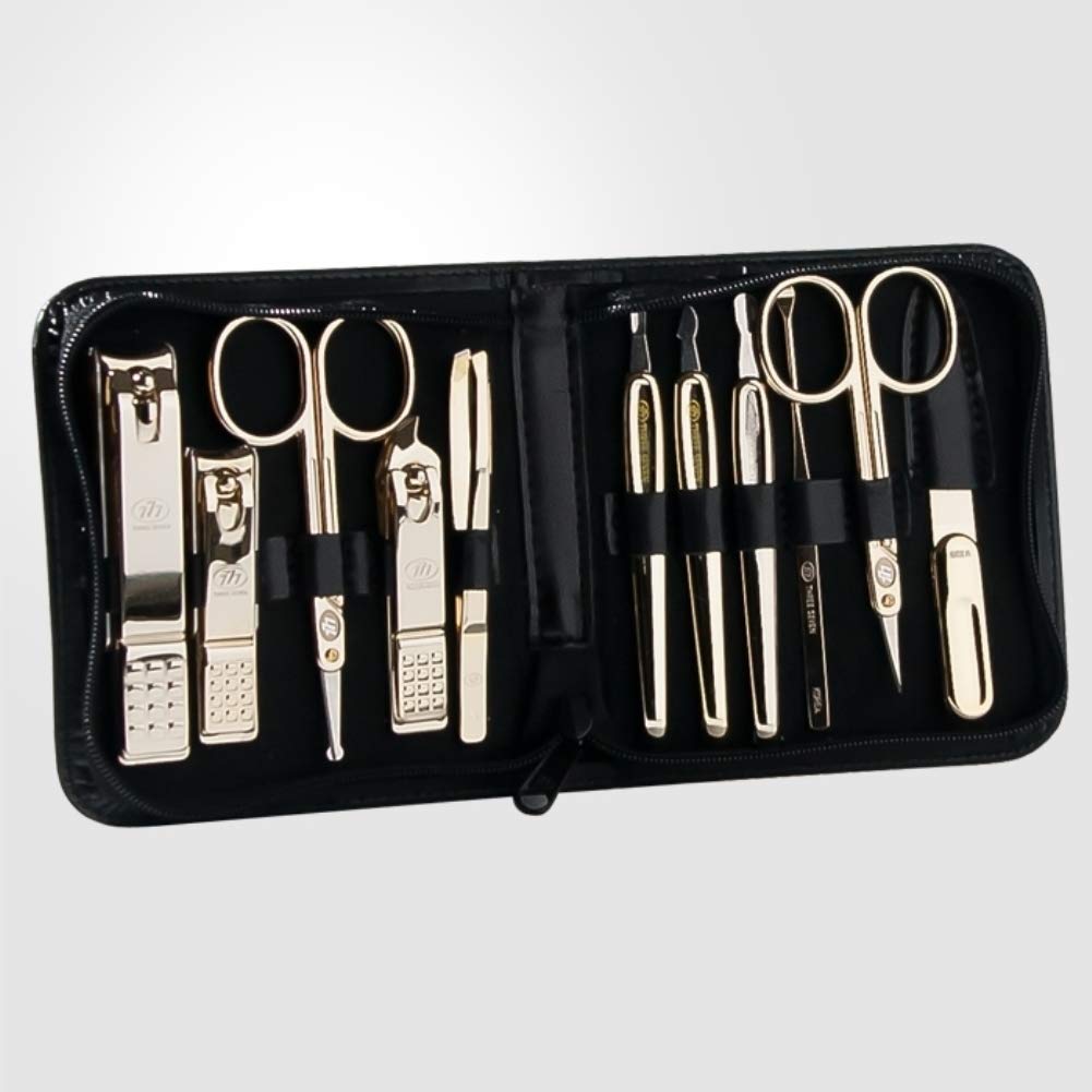 777 Three Seven 11-Piece Grooming Kit for Men - TS-810CHROME Chrome Plated Stainless Steel - Perfect for Travel, Home & Professional Barber Use
