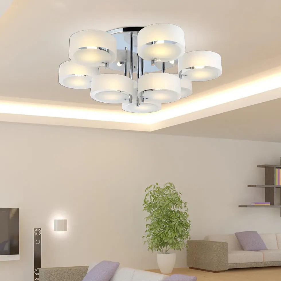 Round Petal LED Flush Mount Ceiling Light - Modern Dimmable Lighting Fixture for Bedroom, Living Room & Kitchen | Energy-Efficient Home Decor