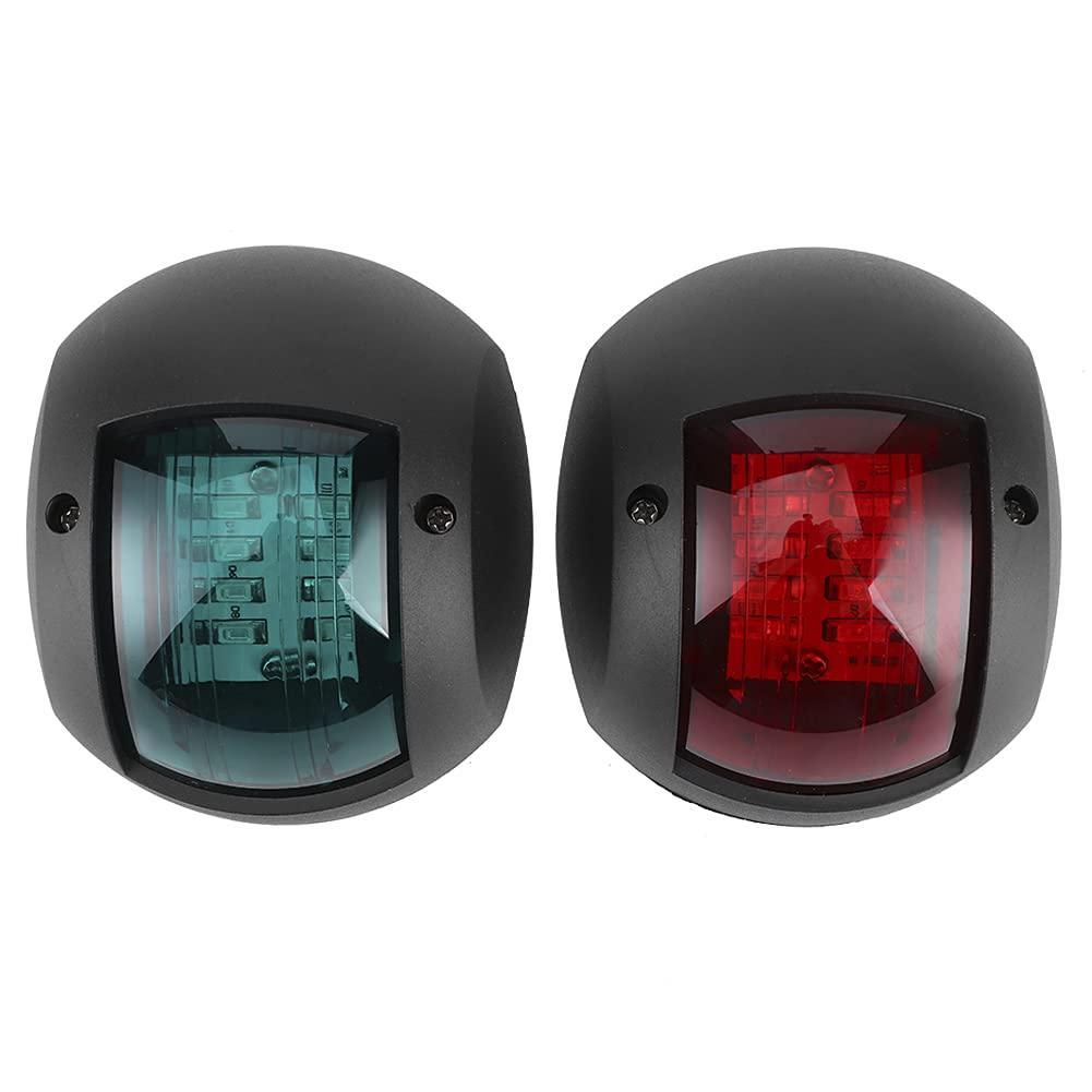 Akozon 2Pcs LED Marine Navigation Lights - Waterproof Red & Green Boat Sidelights for Yachts & Boats | Perfect for Night Sailing, Fishing & Water Safety