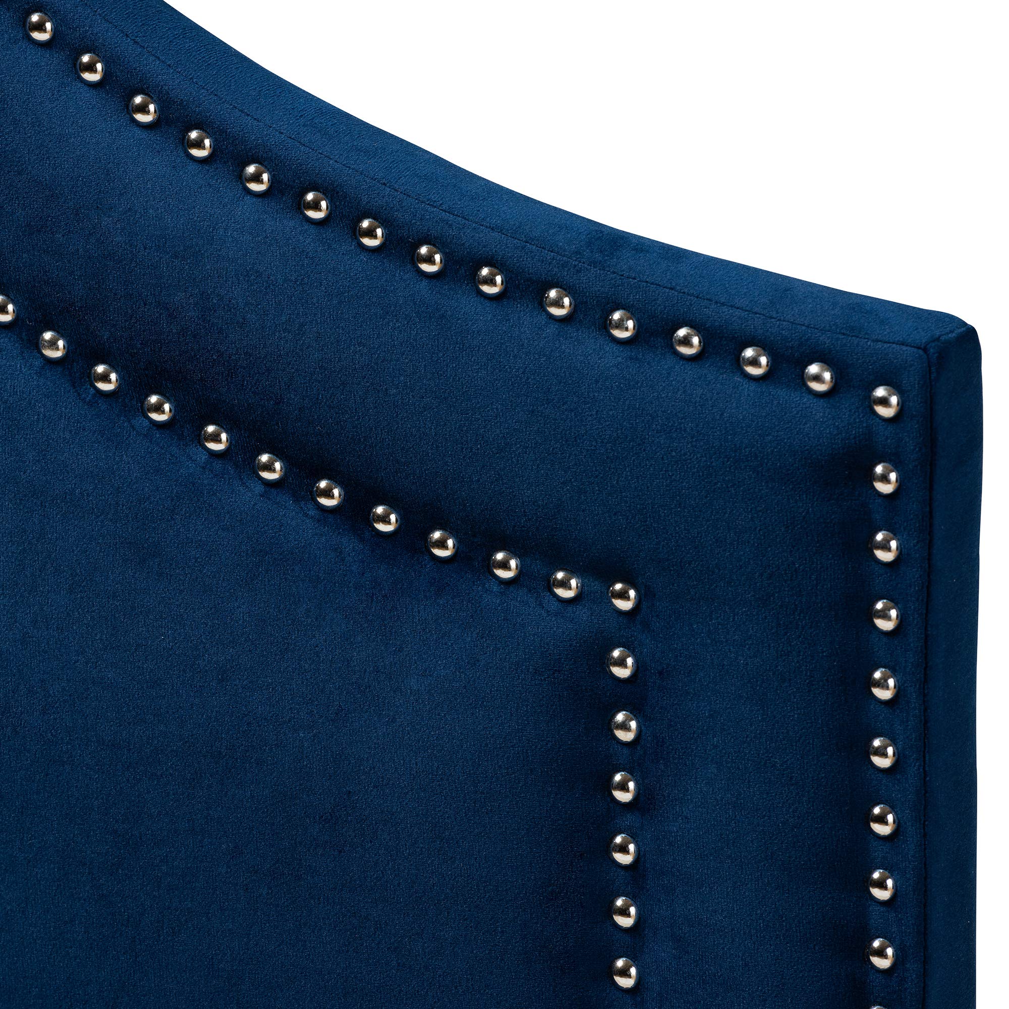 Baxton Studio Upholstered Queen Size Headboard - Navy Blue Fabric Bed Frame for Modern Bedroom Decor | Perfect for Master Bedroom, Guest Room & Apartment
