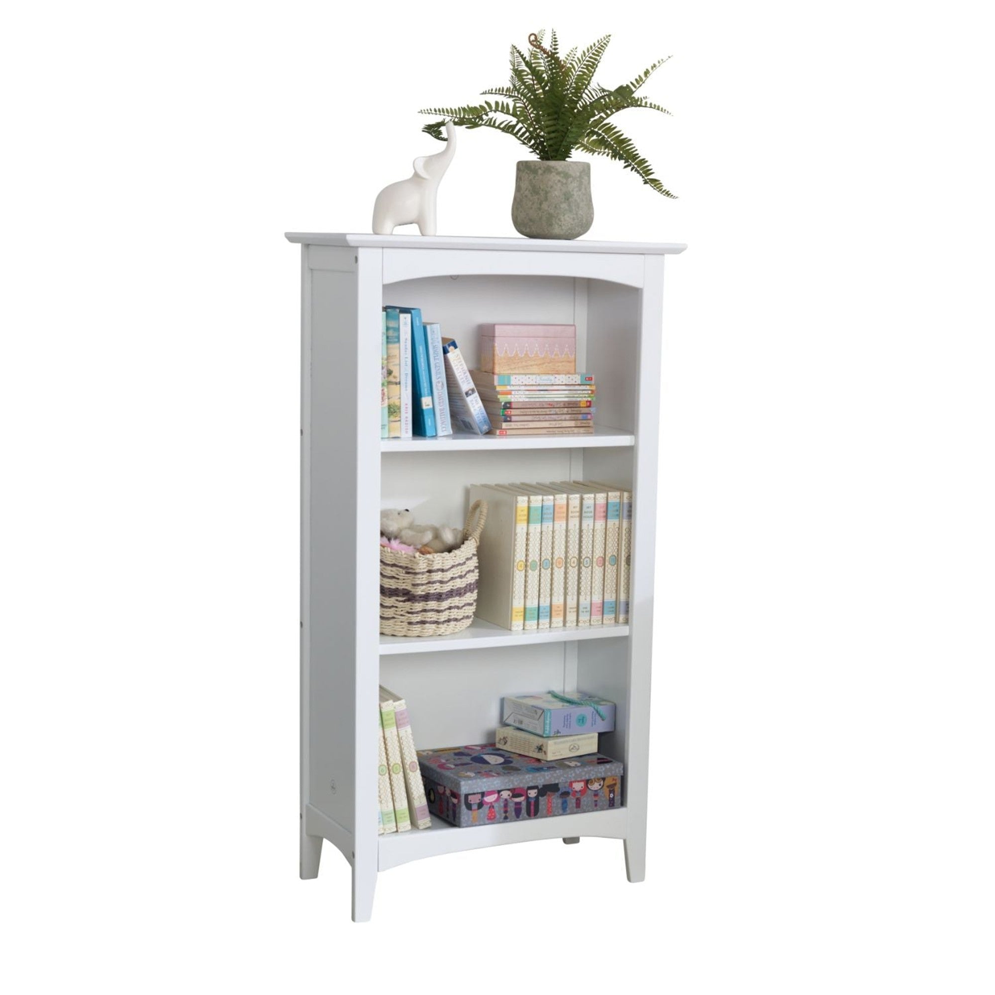 KidKraft Avalon 3-Shelf Bookcase for Kids - White Wooden Bookshelf | Perfect for Nursery, Playroom & Classroom Organization