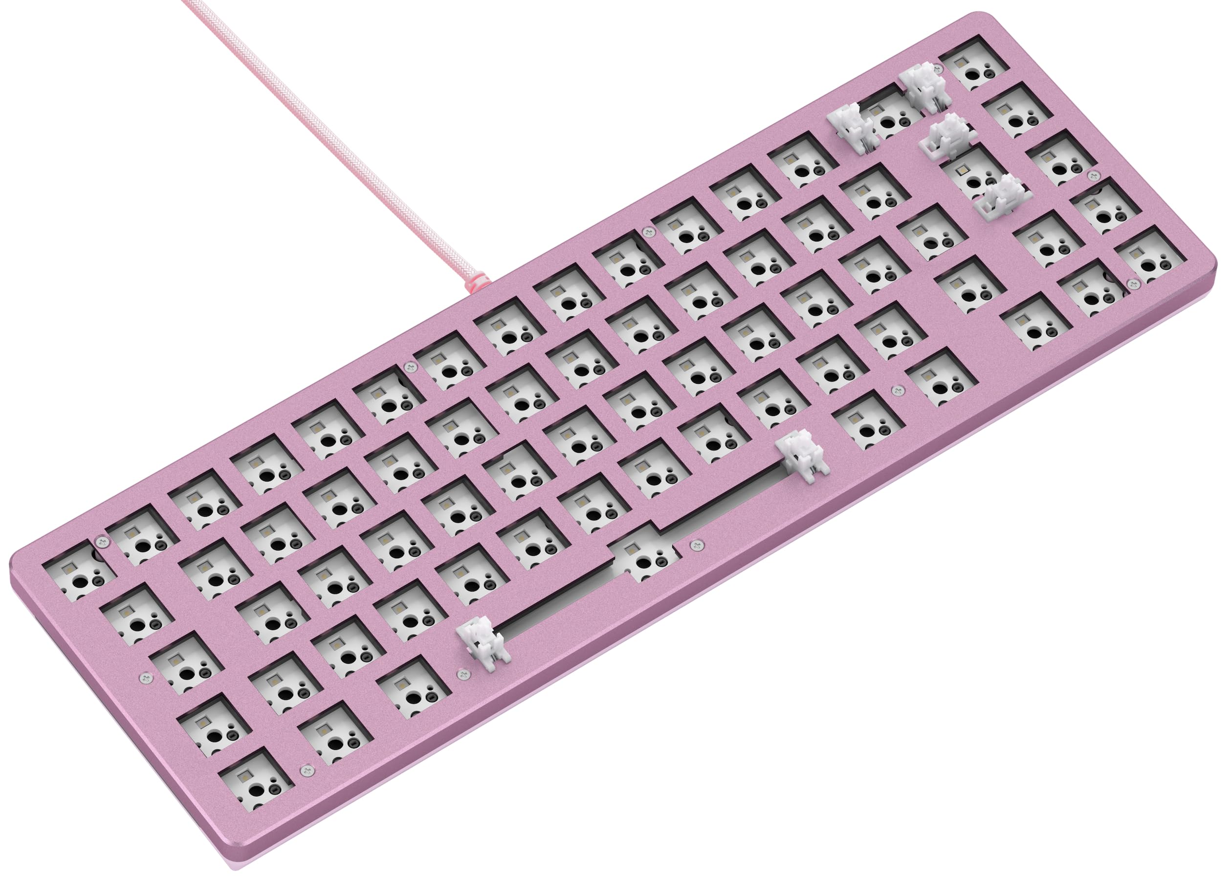 Glorious GMMK 2 Compact 65% Barebone Mechanical Gaming Keyboard - Aluminum Frame, Customizable RGB Backlit, TKL Layout (65%), International/ISO Compatible - Pink | Perfect for Esports, Streaming & Office Work