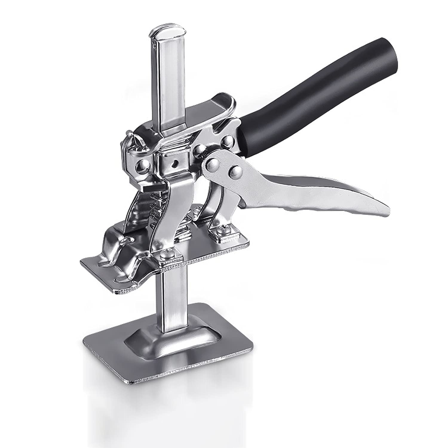 Stainless Steel Tile Height Regulator & Precision Locator Tool - Cabinet Jack, Door Board Lifter, Wall Leveling & Plaster Sheet Repair Construction Tool (Black) - Perfect for DIY Home Renovation, Cabinet Installation & Wall Repair Projects