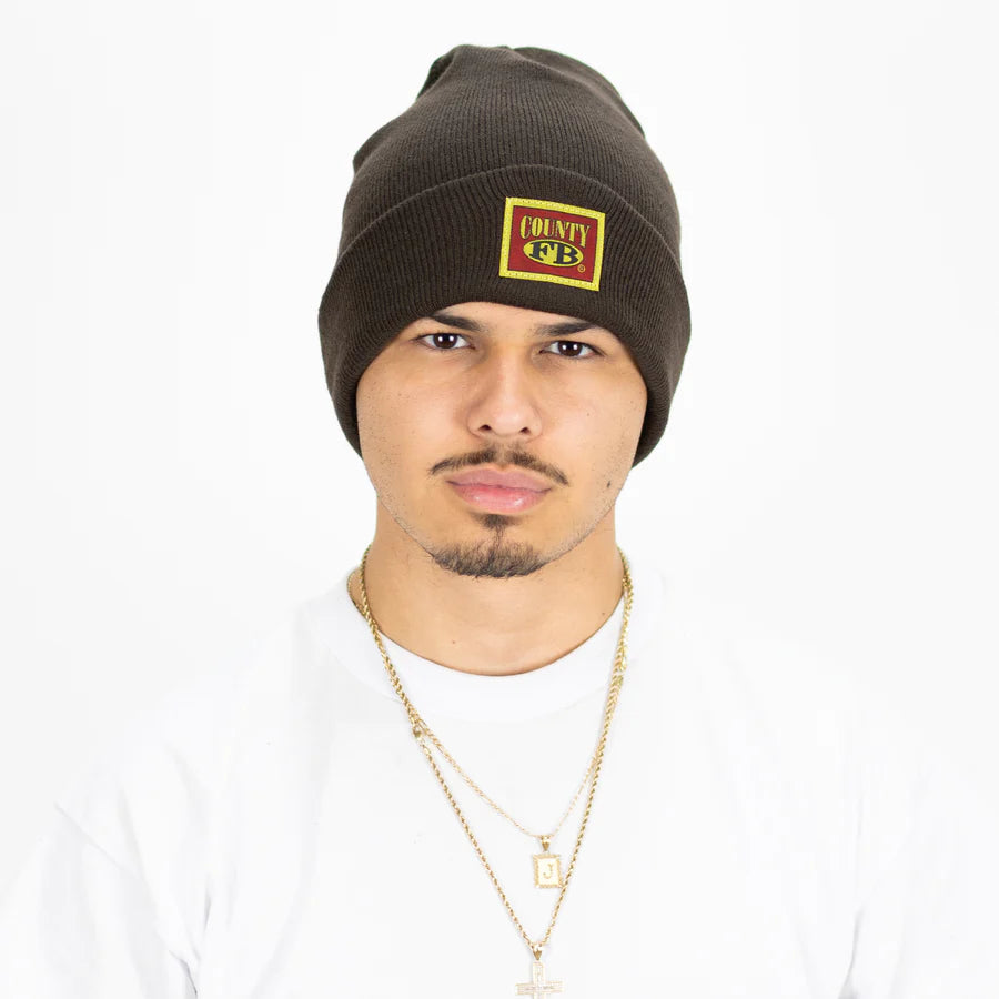 FB COUNTY Logo Beanie - Stylish Winter Knit Hat for Men & Women - Perfect for Outdoor Activities, Sports & Casual Wear