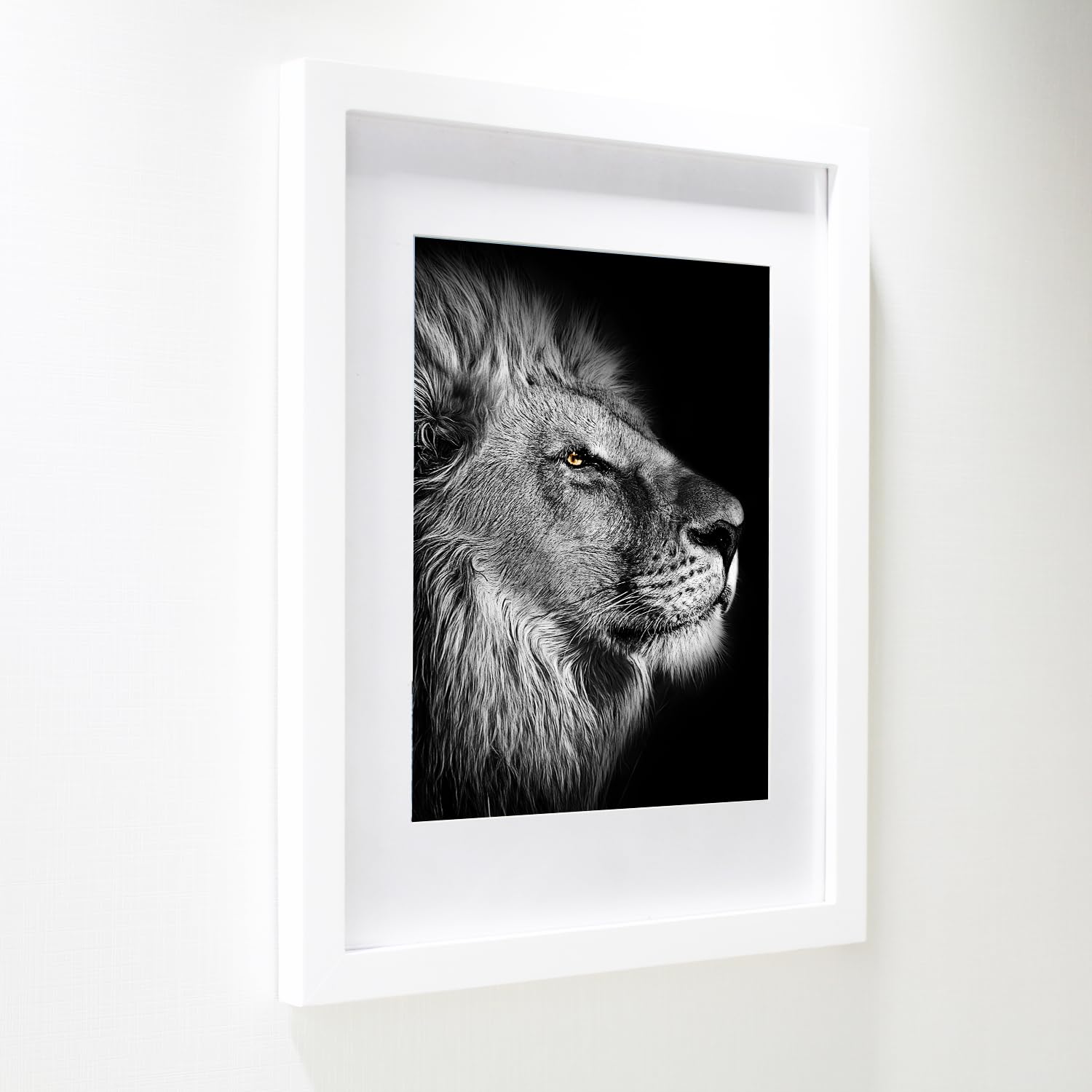 14x14 Inch White Solid Wood Picture Frame - Mat for 10x10 Photos - Square Wall Mount Poster Frame for Home, Office & Gallery Decor