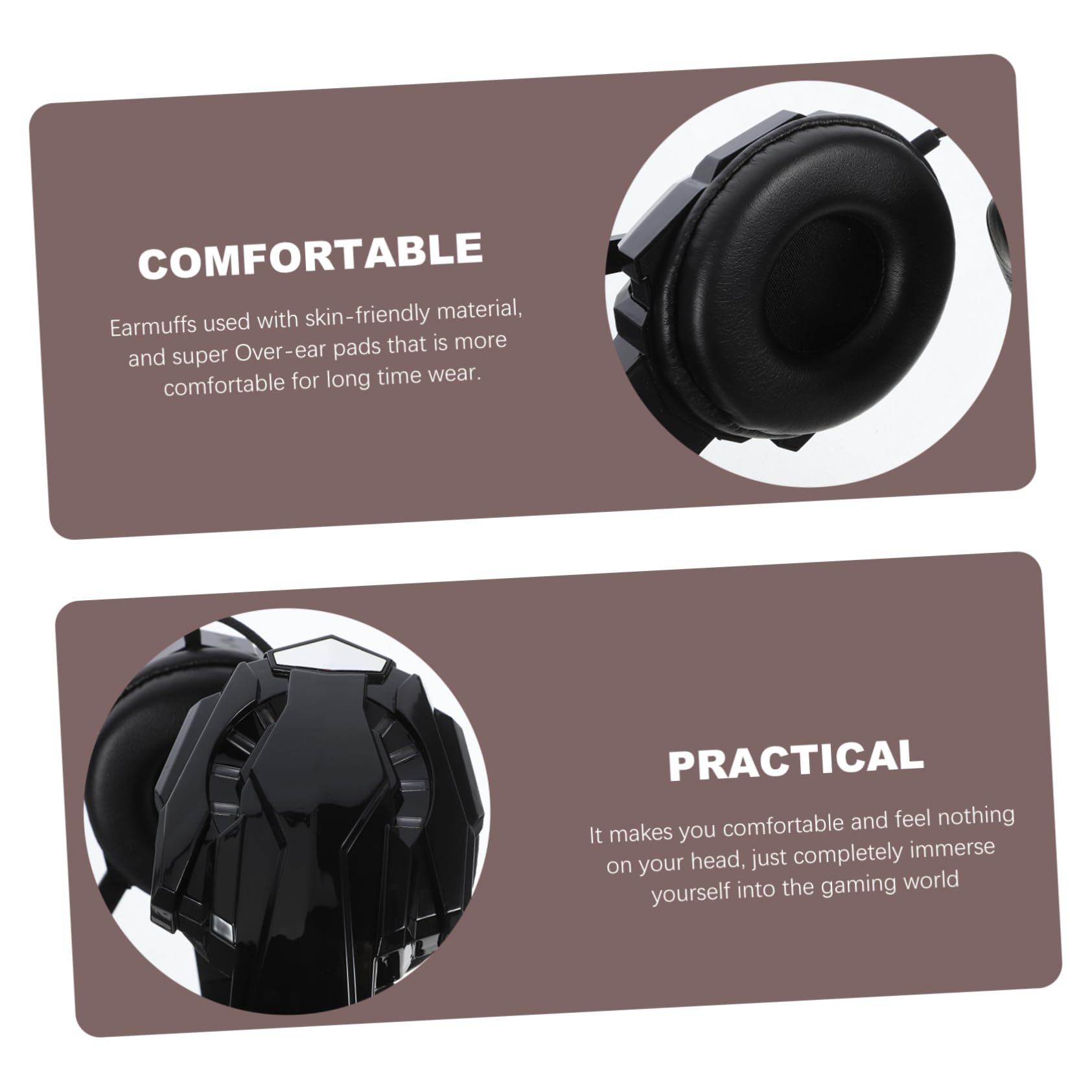 VILLFUL I3000 Gaming Headset with Microphone - Wired Over-Ear Esports Headphones with RGB Lighting, Noise Cancelling & Memory Foam Ear Cushions for PC, PS5, Xbox - Perfect for Competitive Gaming & Long Sessions