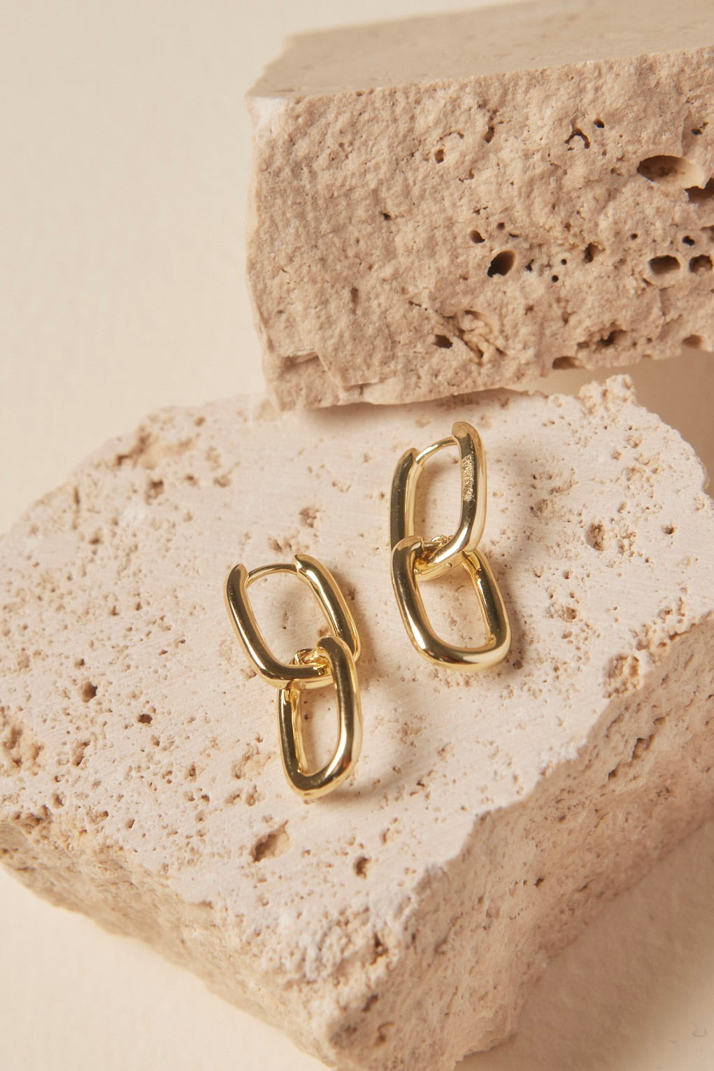 Chunky Chain EOL Gold Earrings for Women - 14K Gold Plated Hoop Earrings, Trendy Statement Jewelry for Party, Wedding & Everyday Wear