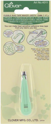 Clover Fusible Bias 1/4-Inch Tape Maker for Quilting and Sewing - Perfect for Binding Edges, DIY Crafts, and Fabric Projects (1 EA, Model 4011)