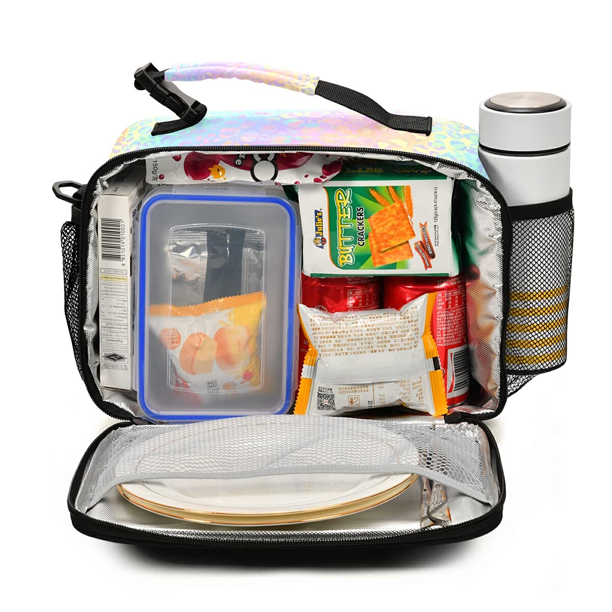 Insulated Lunch Bag for Women & Men - Leopard Print Lunch Tote with Adjustable Shoulder Strap | Thermal Lunch Box for Work, Office, School, Picnic & Outdoor Activities | Keeps Food Fresh & Cool