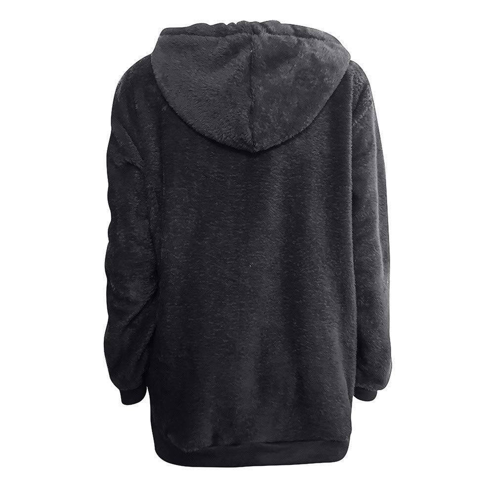 Women's Warm Fluffy Winter Hoodie Sweatshirt - Soft Fleece Pullover Jumper with Hood (XXXXXL, Dark Gray) for Cold Weather, Outdoor Activities & Casual Wear
