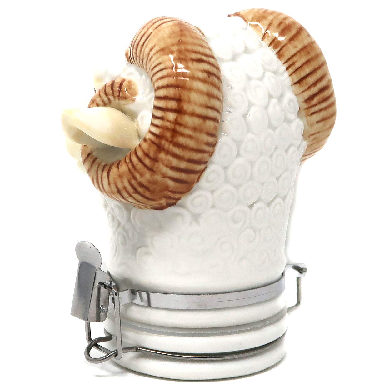 Premium Ram Porcelain Container - 250mL Large Capacity for Tea, Coffee & Spice Storage | Elegant Kitchen & Dining Decor | Perfect for Home, Office & Gifting