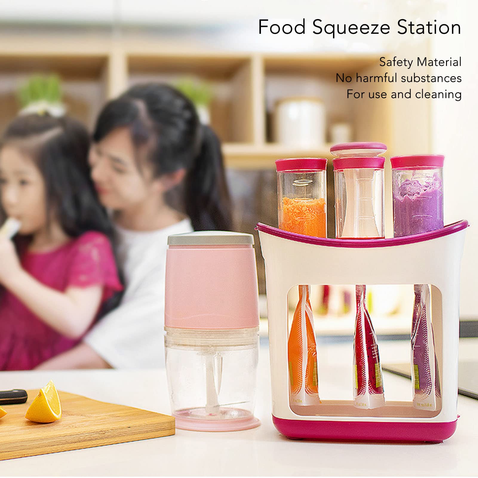 Reusable Squeeze Station Pouch Filler for Homemade Baby Food - 10 Storage Bags Included | Fresh Fruit Puree Maker for Infants & Toddlers | Perfect for DIY Baby Food, Snacks, and On-the-Go Meals