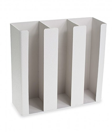 Premium White Coffee Cup & Lid Organizer - Wall Mount or Countertop Soda Fountain Accessory (3-Sleeve) - Perfect for Restaurants, Cafes, and Home Kitchens